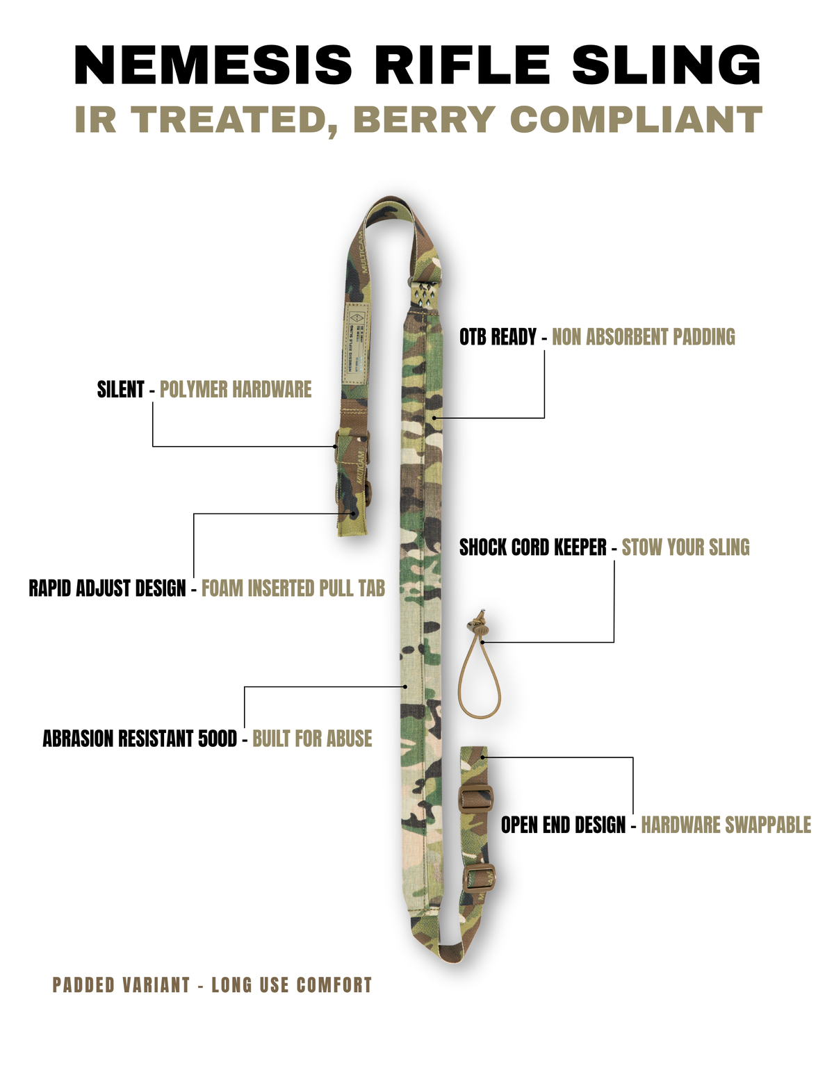 NEMESIS RIFLE SLING (Padded)